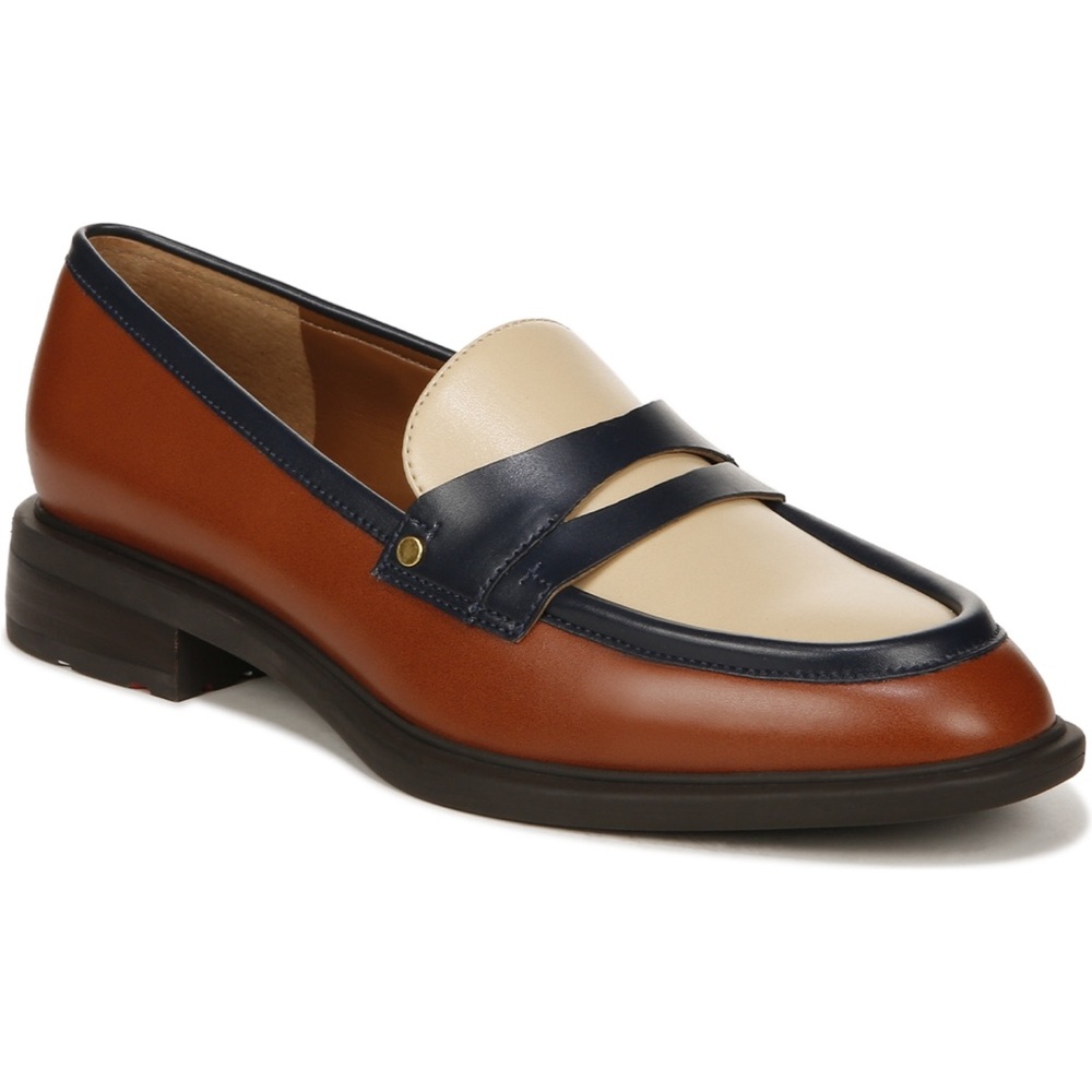 FRANCO SARTO EDITH 2 PENNY LOAFERS IN BISCUIT BROWN FAUX LEATHER 9.5 - Picture 2 of 12